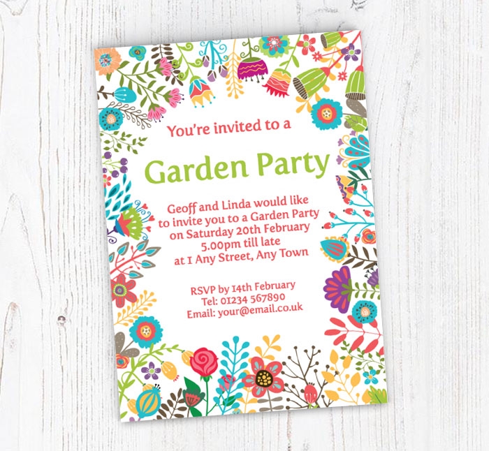 Garden Party Invitations Templates Free Printable Word Searches