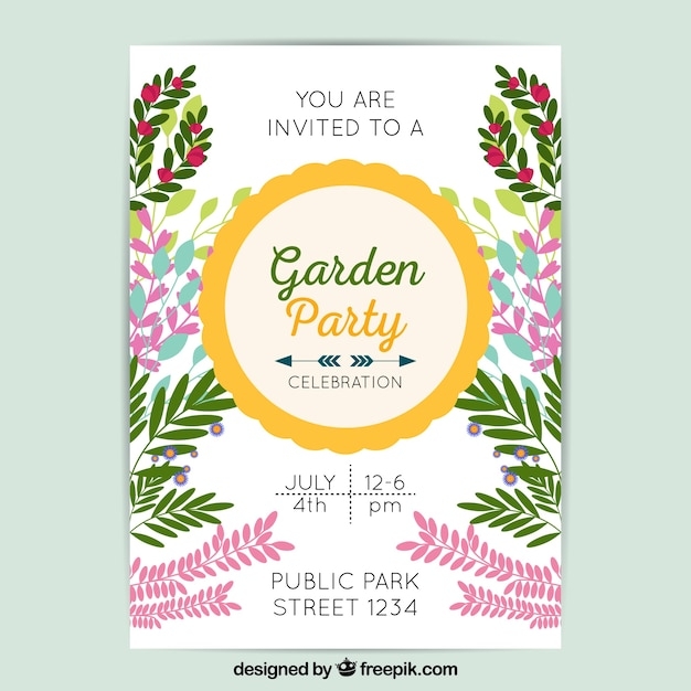 garden party invitations templates free