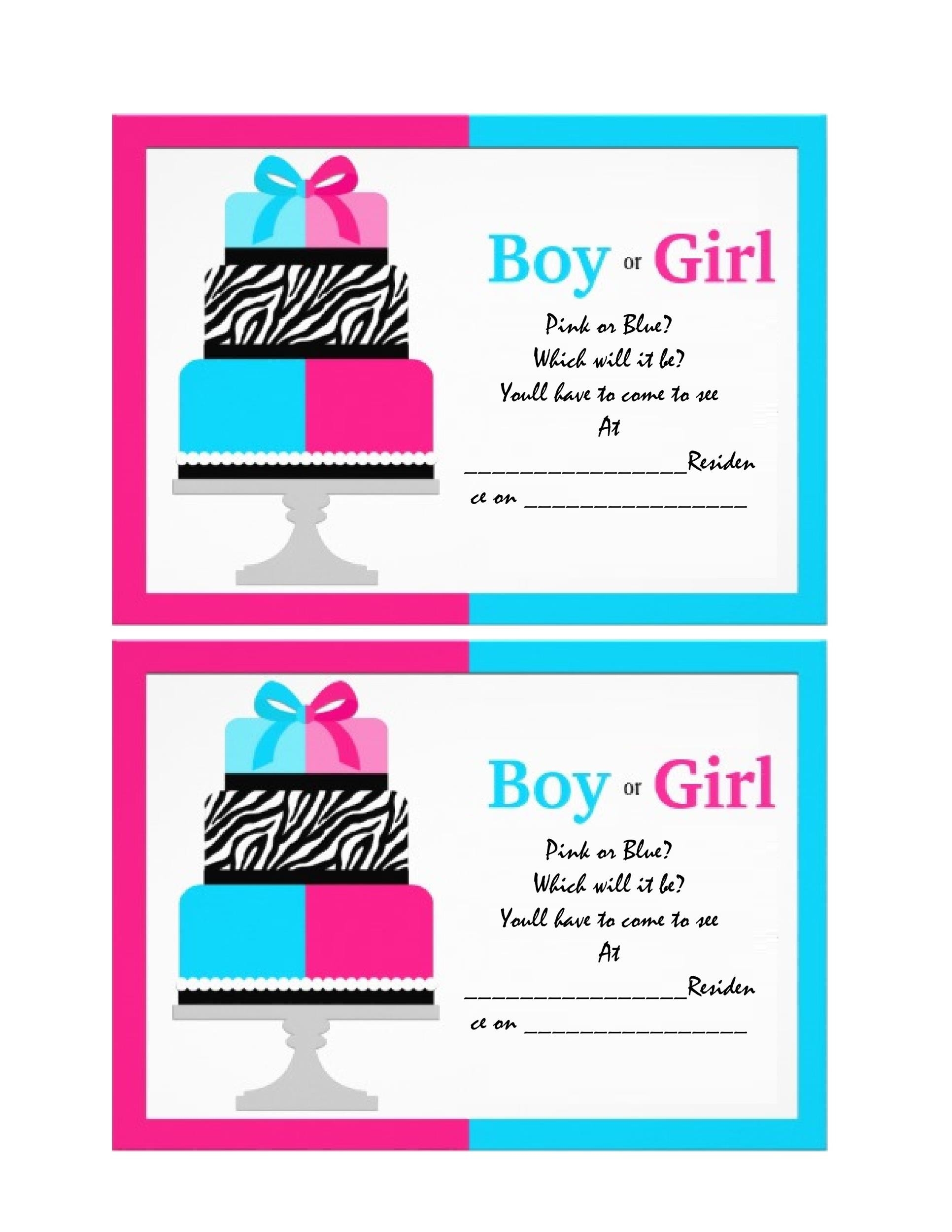 gender reveal invitation templates free