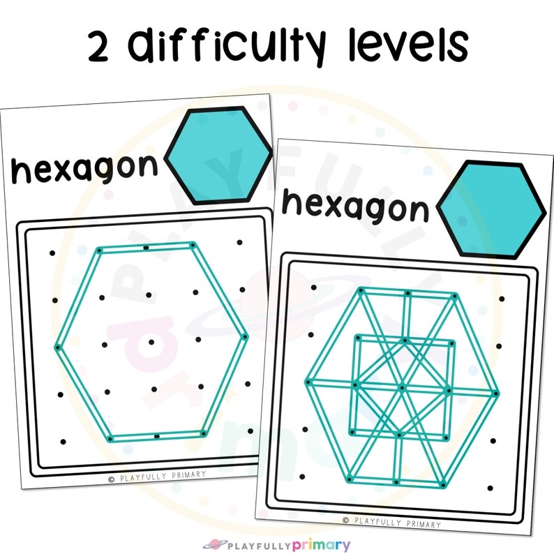 Geoboard Shape Cards Printable Geoboard Pattern Templates Etsy