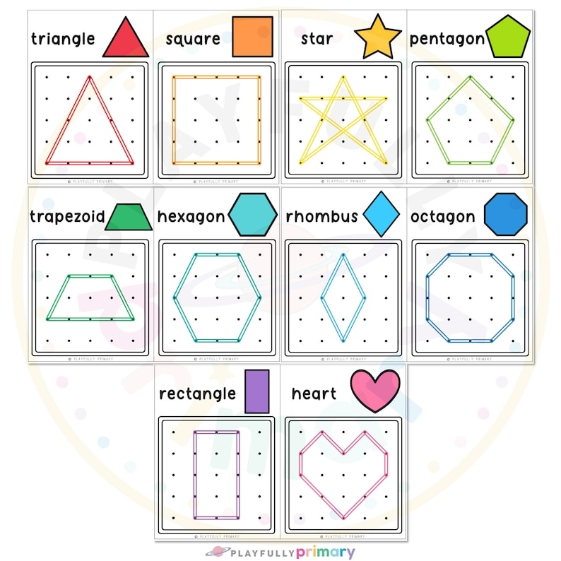 geoboard shape cards printable