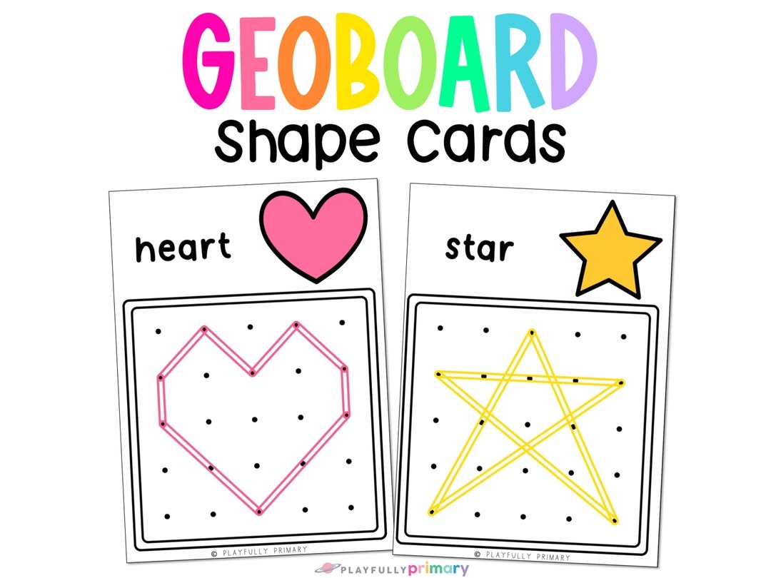 Geoboard Shape Cards Printable Geoboard Pattern Templates 
