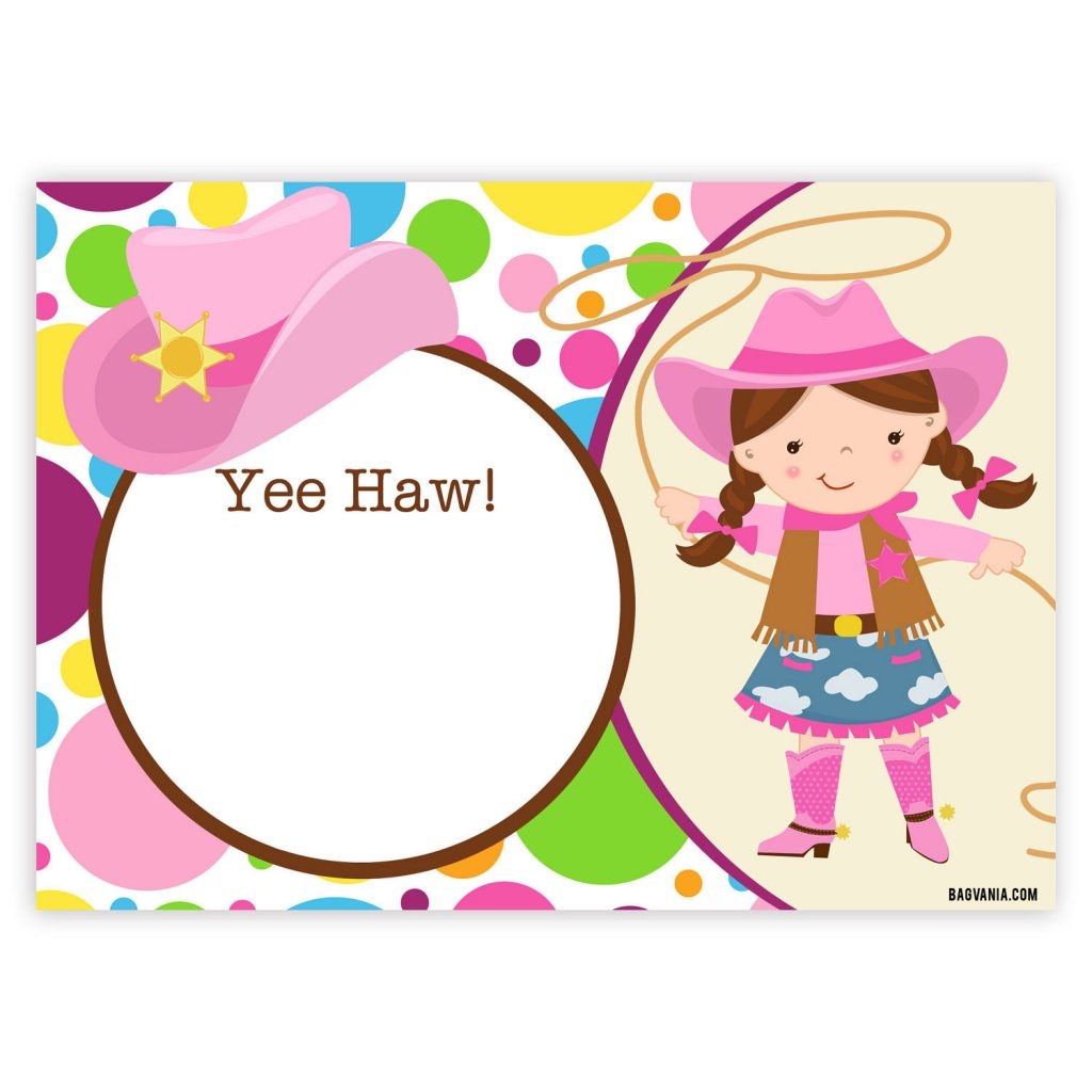cowgirl invitation template