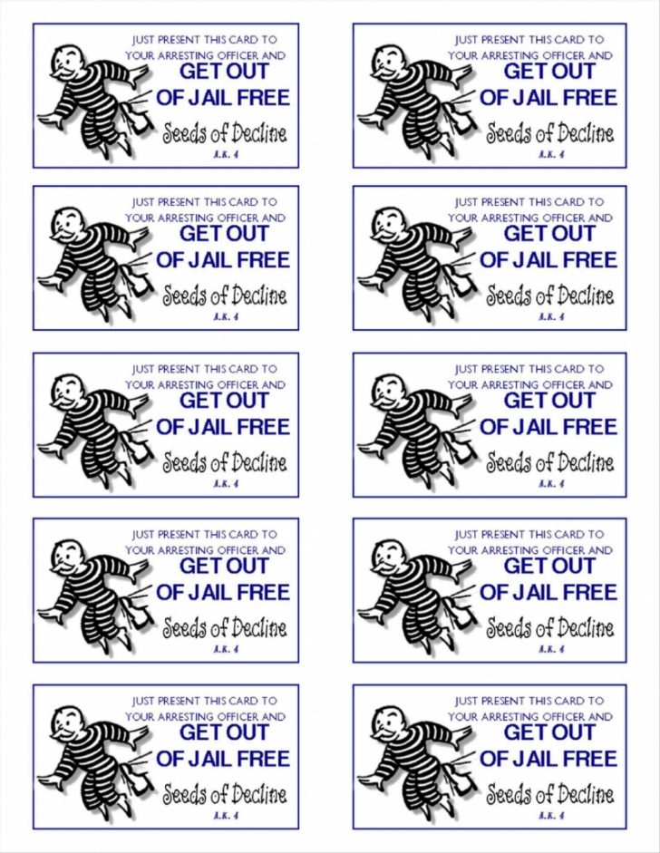 Get Out Of Jail Free Card Printable Free Printable Download Get Out 