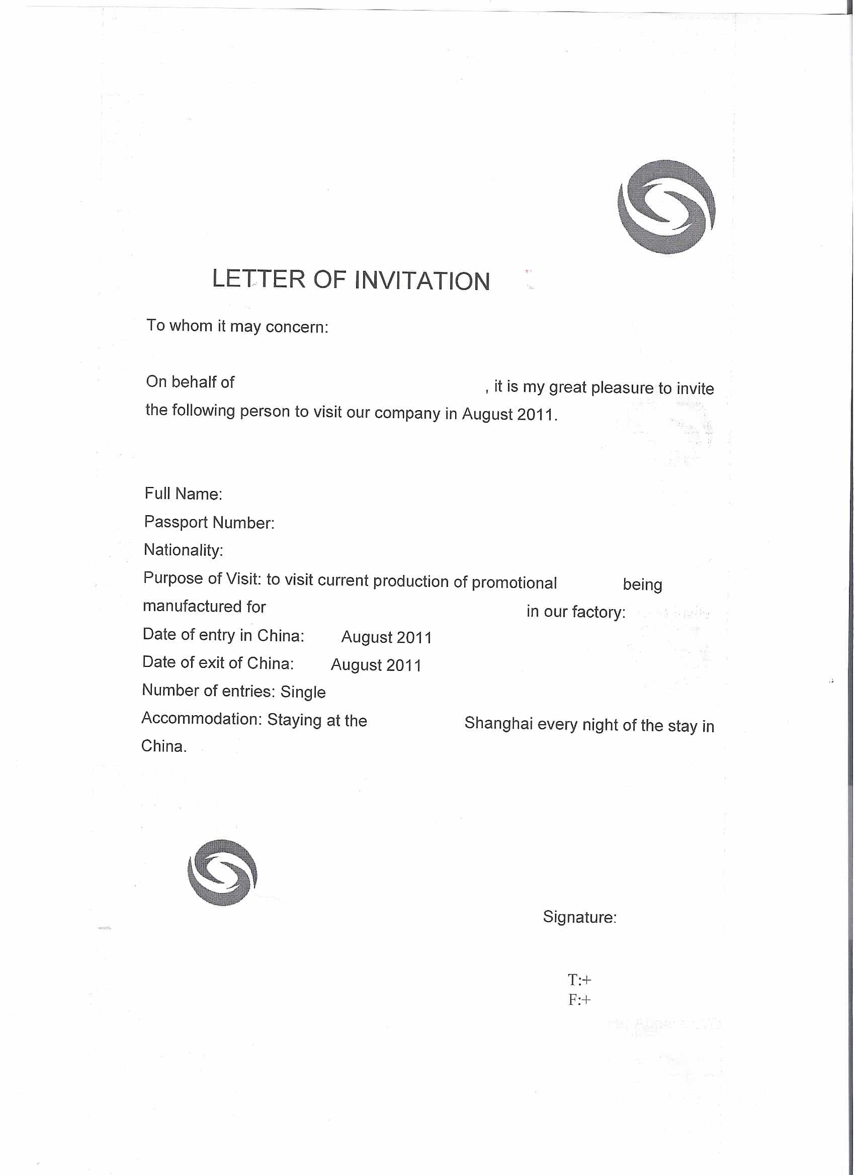 Getting A China Visa Invitation Letter For QC On Promo Gifts