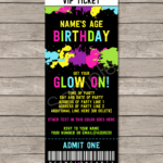 Glow Party Invitations Template