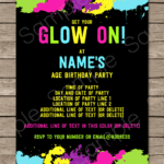 Glow Party Invite Template Modern Resume Template Word