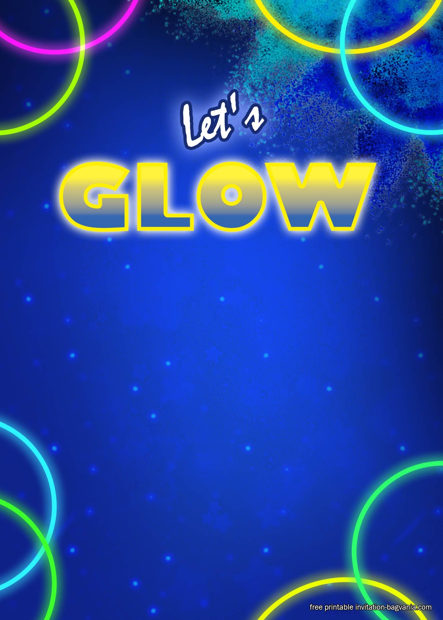 Glow Party Invite Template Printable Invitation Card Templates