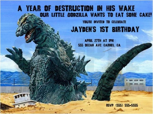 Godzilla Birthday Card Unavailable Listing On Etsy BirthdayBuzz