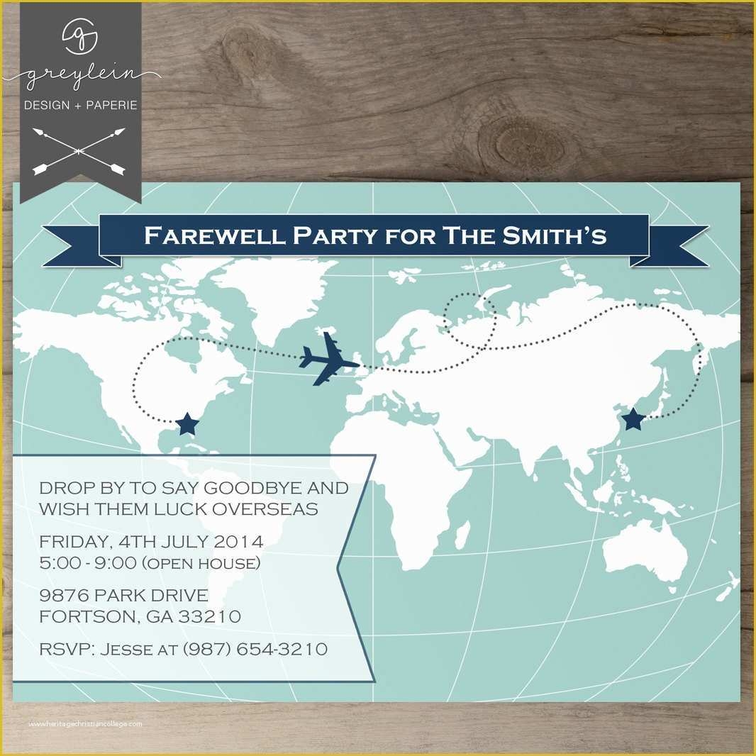 Going Away Party Invitation Template Free Of Going Away Party 