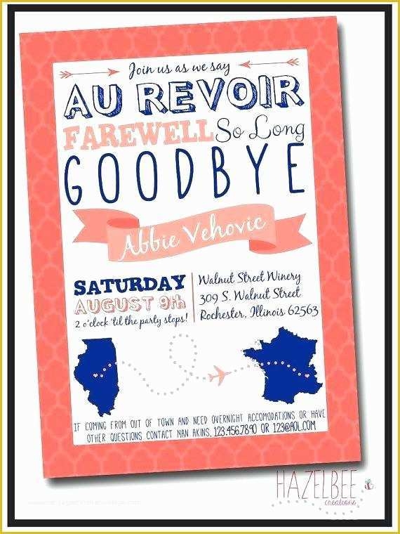 Going Away Party Invitation Template Free Of Going Away Party 