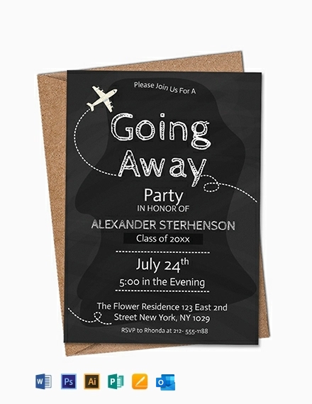 Going Away Party Invitation Template Illustrator Word Outlook 