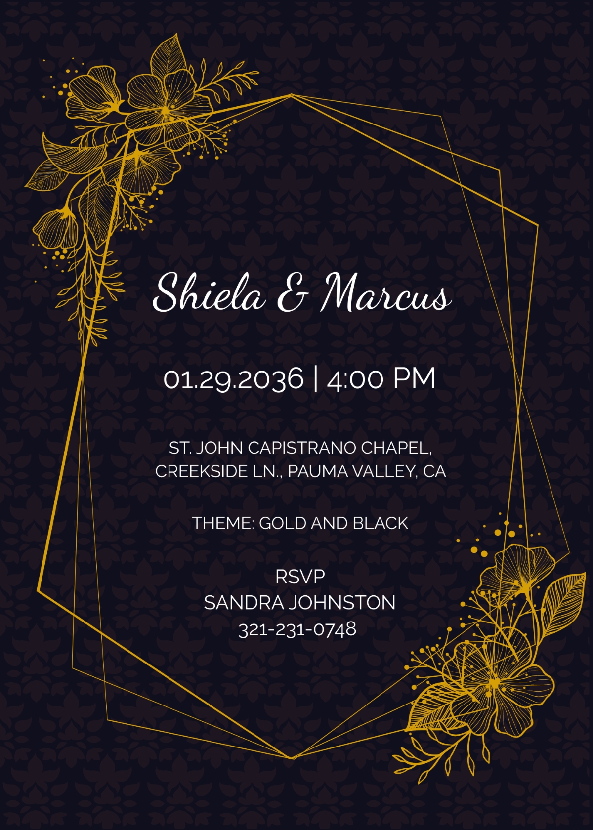 Gold Wedding Invitation Suite Templates Edit Online Download 