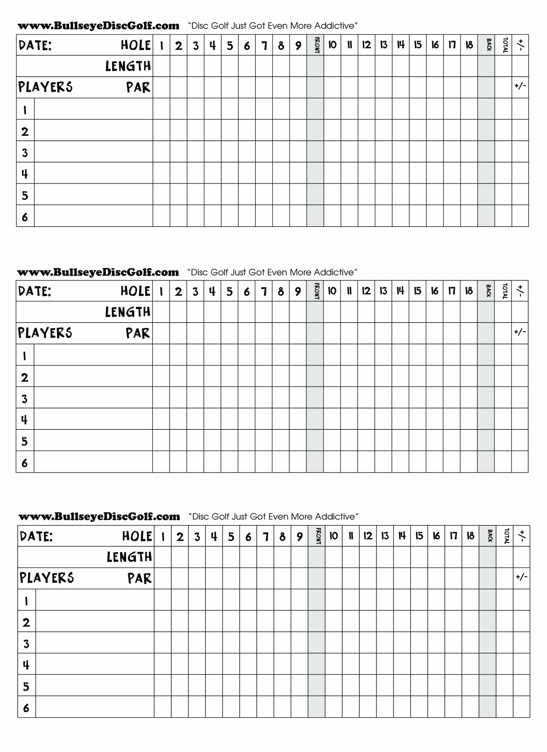 Golf Score Cards Printable Printable Word Searches