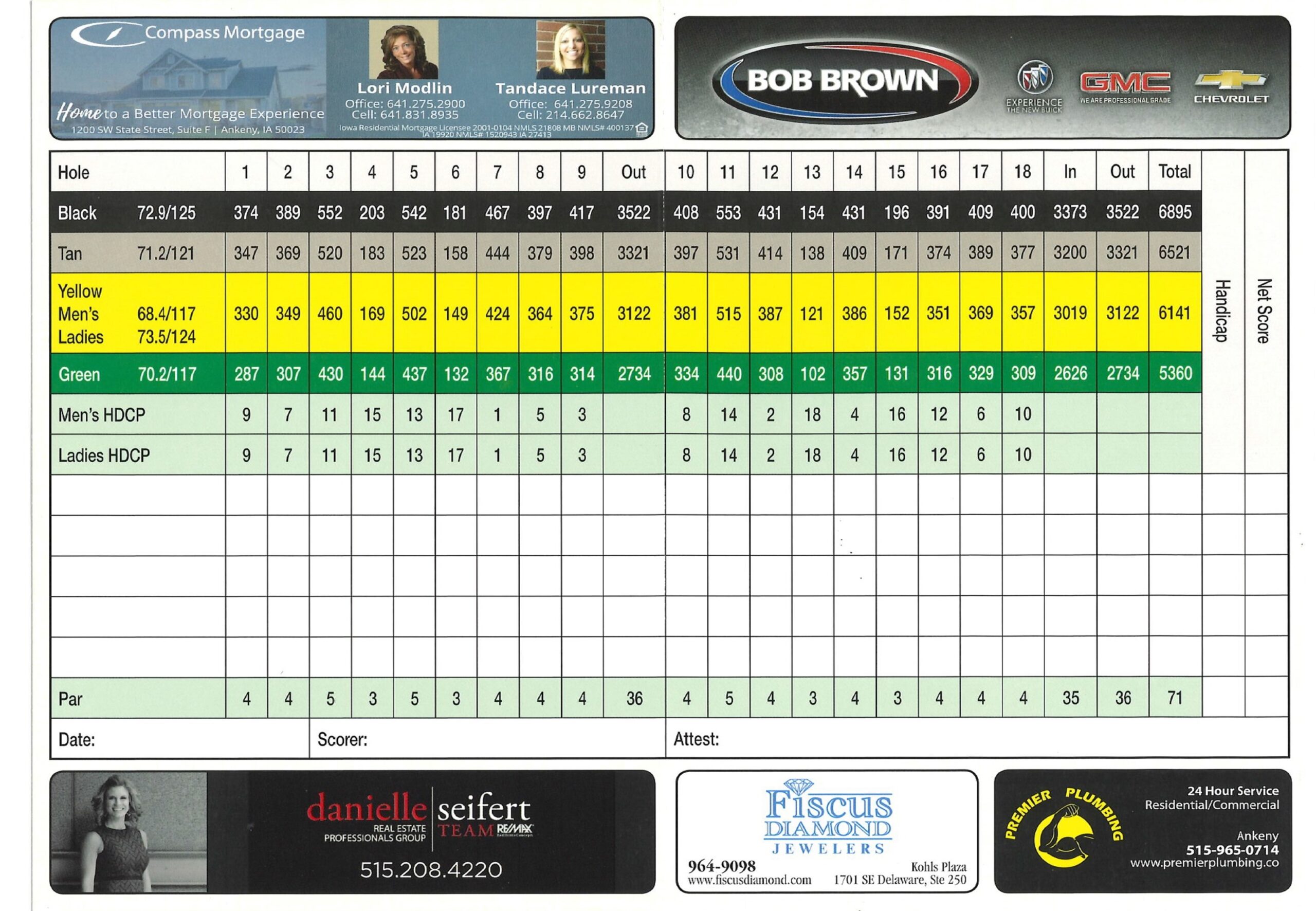 golf score cards printable