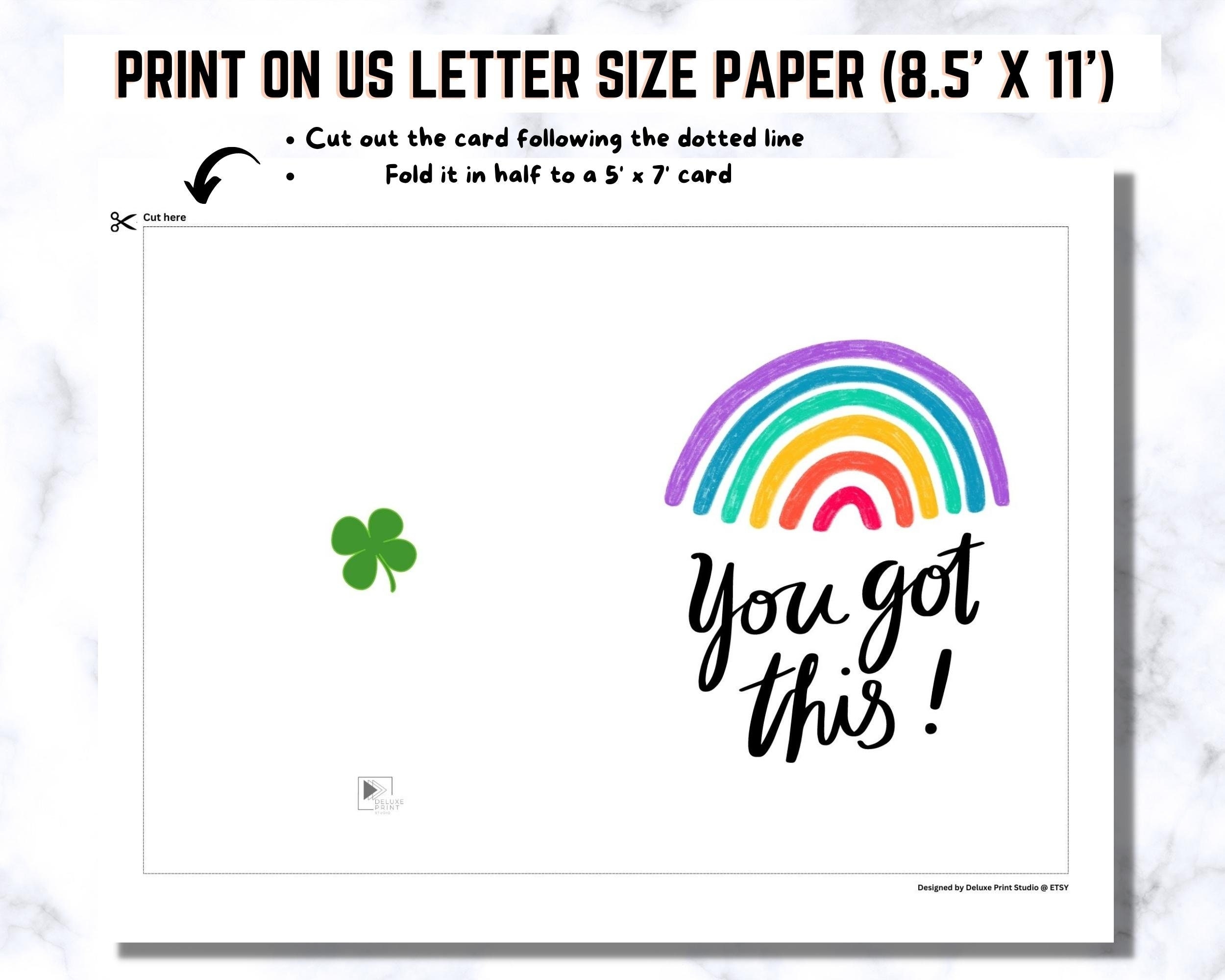 Good Luck Printable Card Encouragement Card You Got This Card Rainbow 