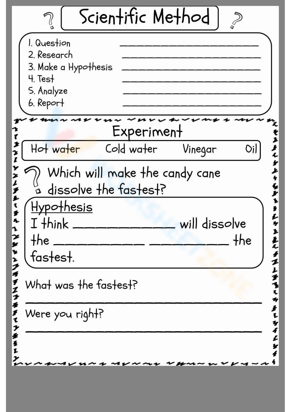 scientific investigation worksheet