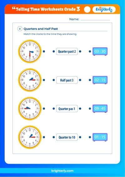 time worksheets grade 3