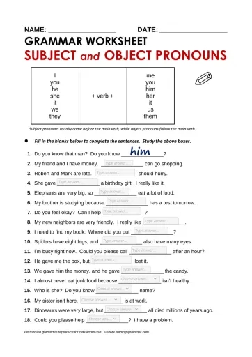 5th grade english worksheets