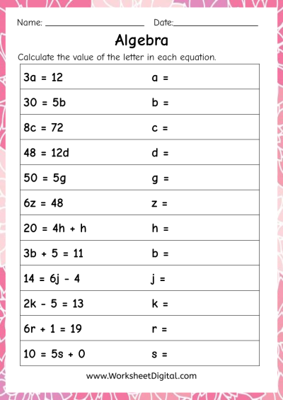 Grade 6 Maths Worksheet Digital Worksheets Library