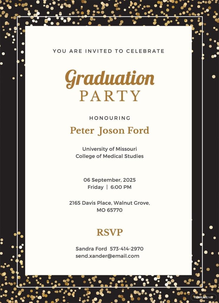 Graduation Invitation Template In Word Publisher Illustrator PSD