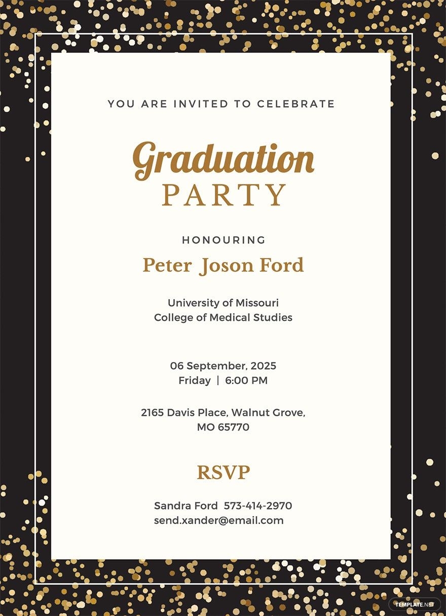 Graduation Invitation Template In Word Publisher Illustrator PSD 