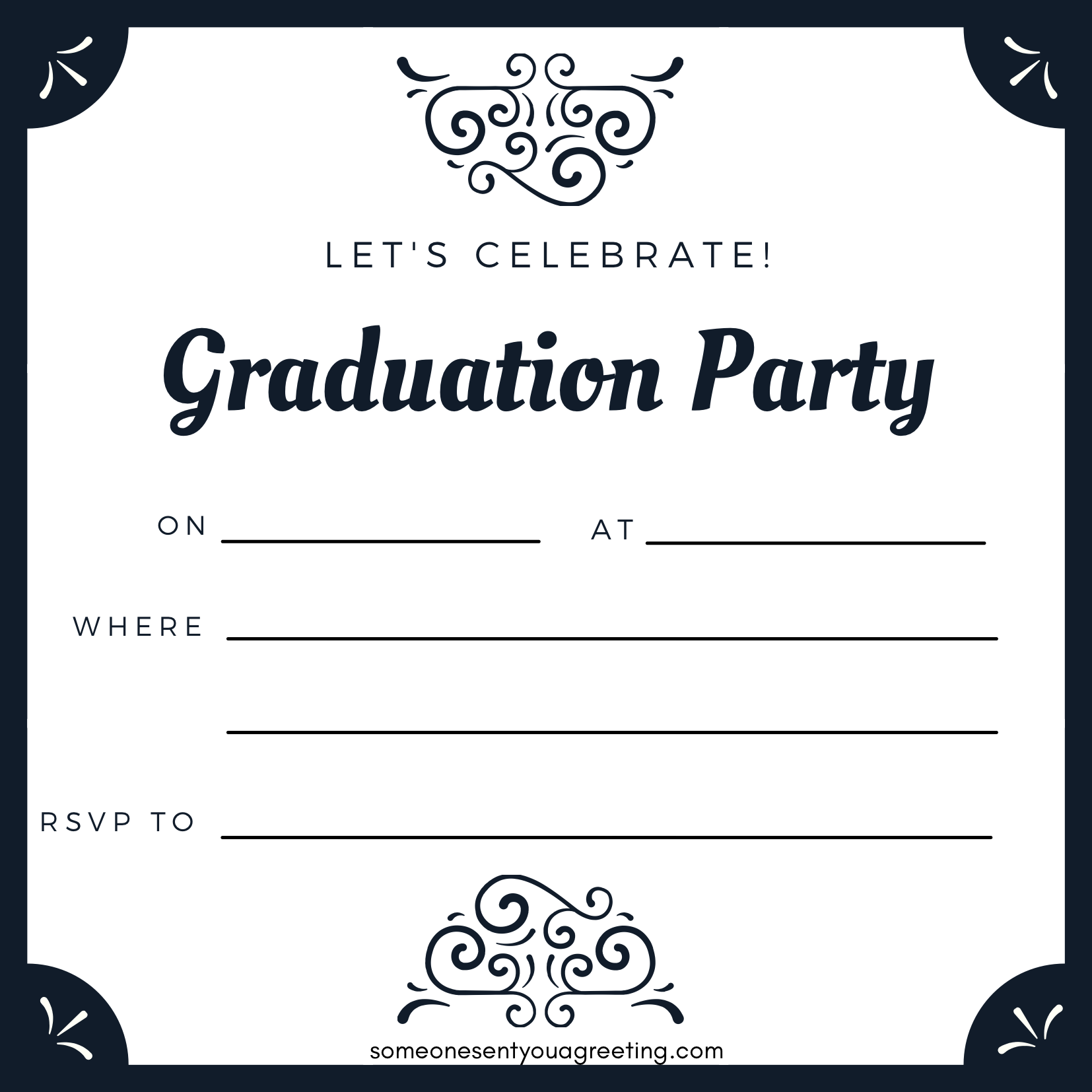 Graduation Invitations 2024 Template Printable Billi Cherise