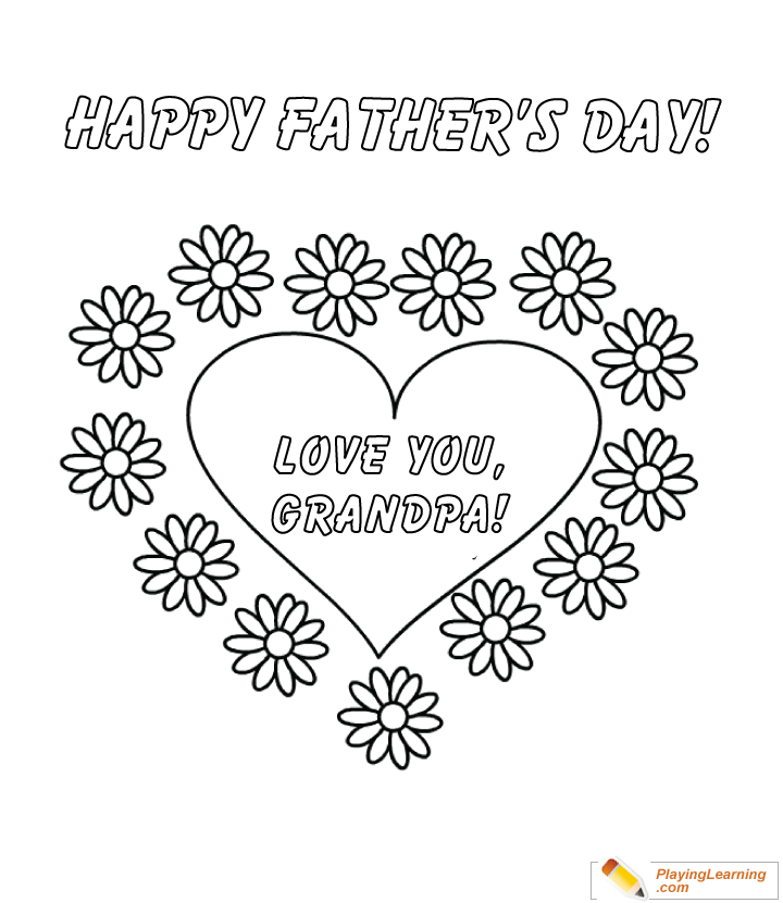 Grandpa Fathers Day Card Coloring Page Coloring Pages