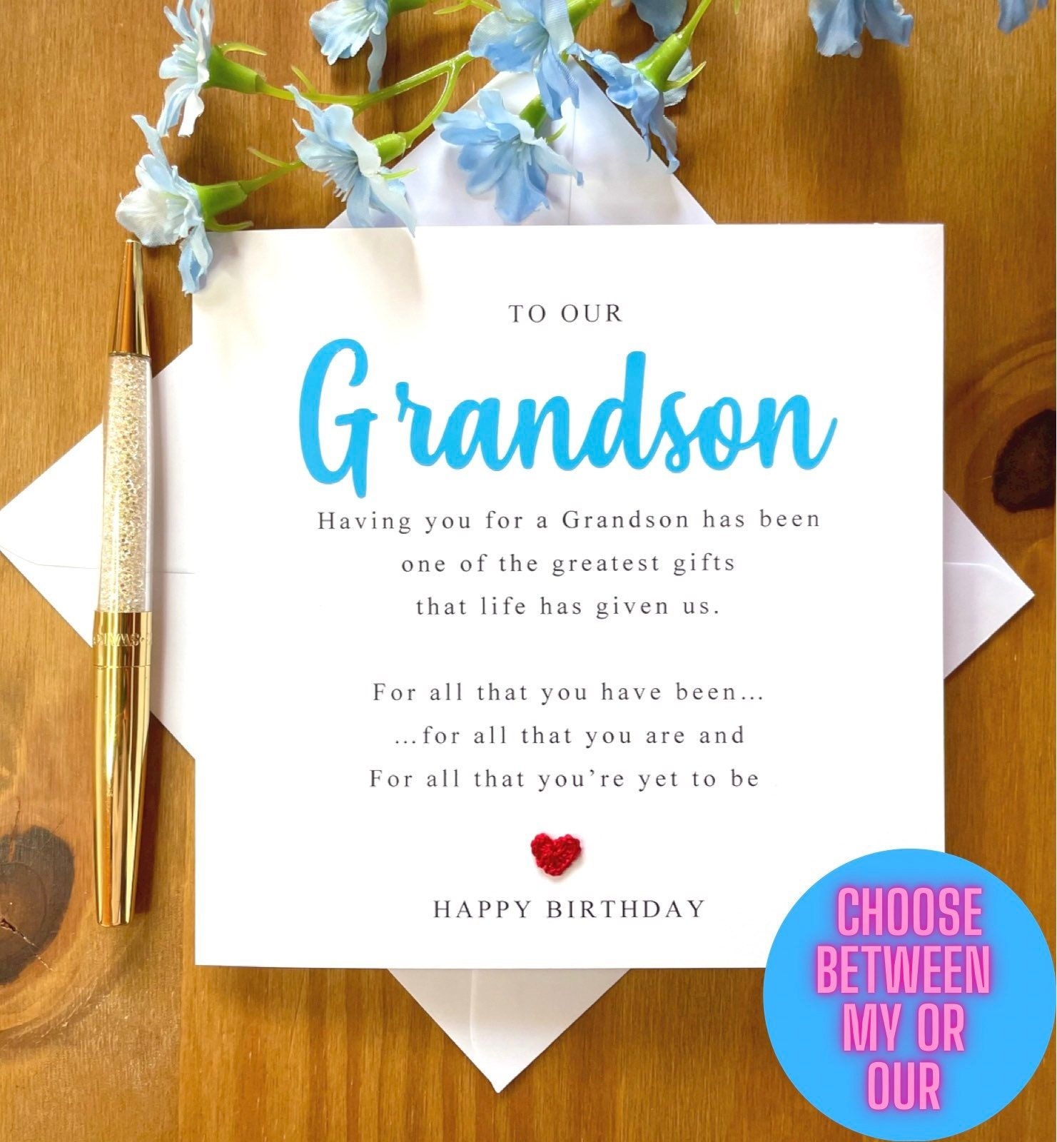 Grandson Birthday Card Grandson Poem Adult Grandson Birthday Card 