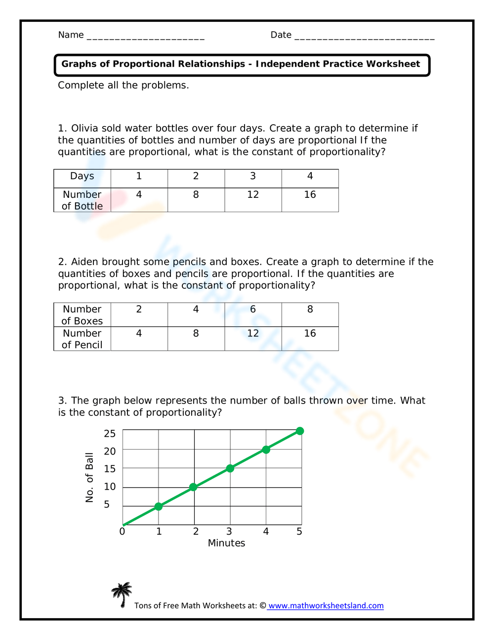 proportional relationships worksheet