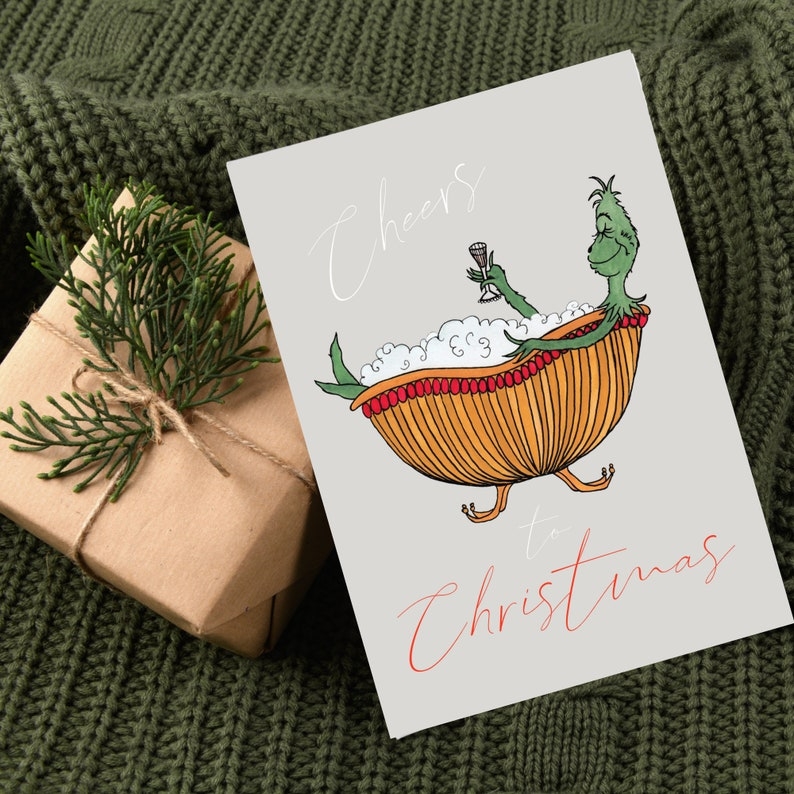Grinch Christmas Card Printable Christmas Card Funny Christmas Card 