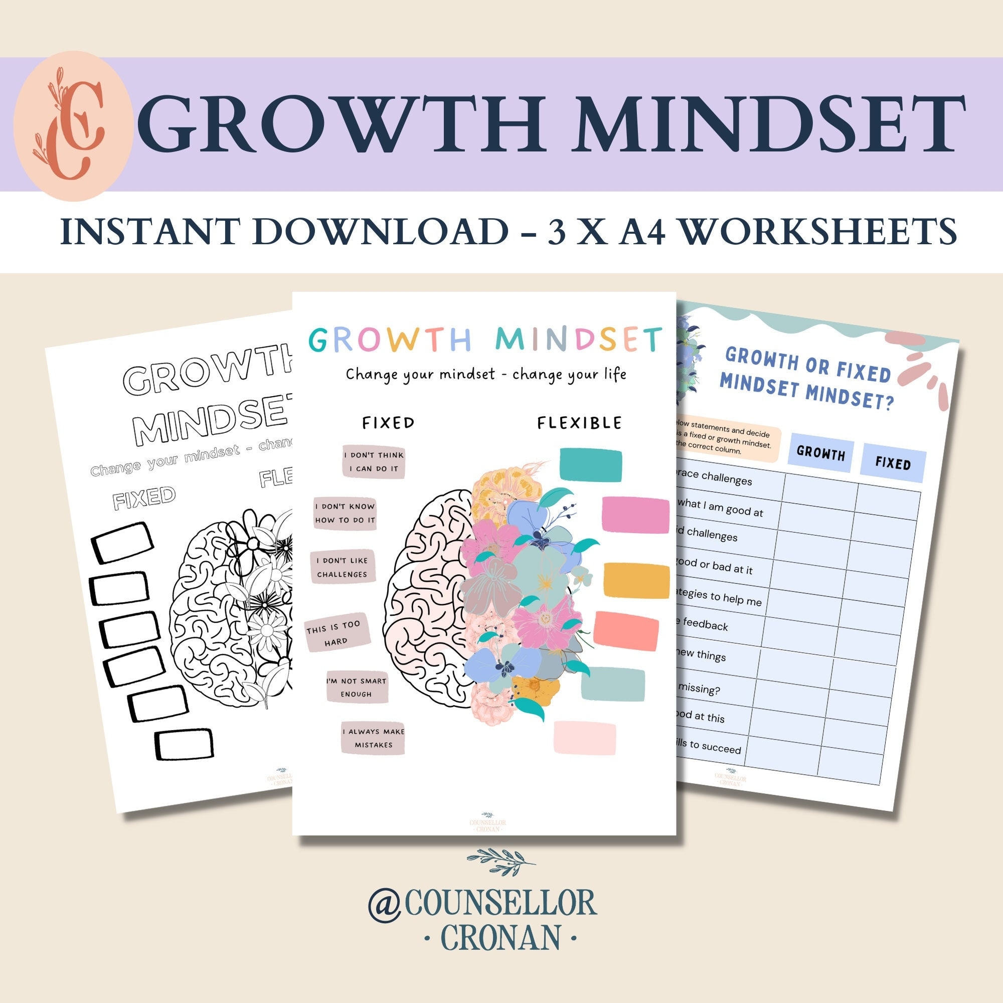 Growth Mindset Worksheets Worksheets Library