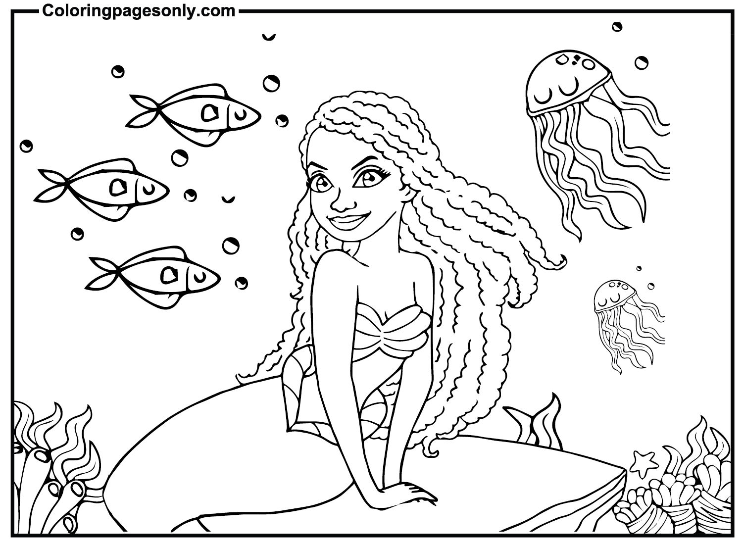 Little Mermaid Coloring Page