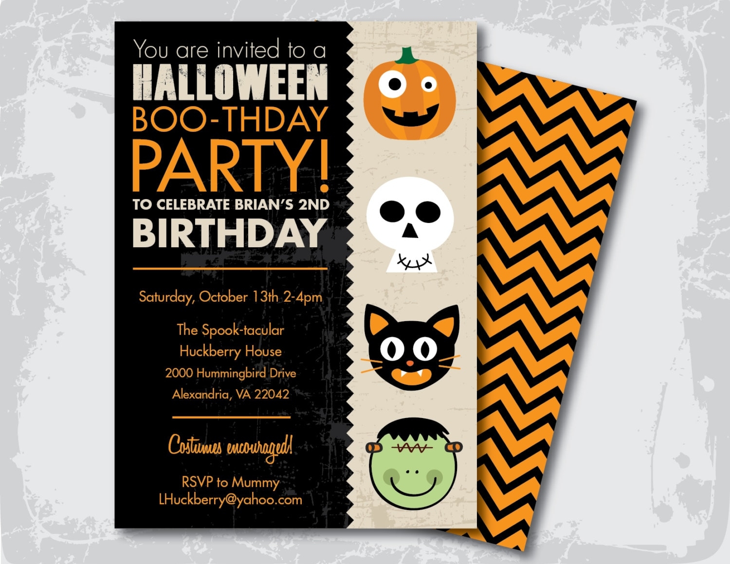 halloween birthday invite template