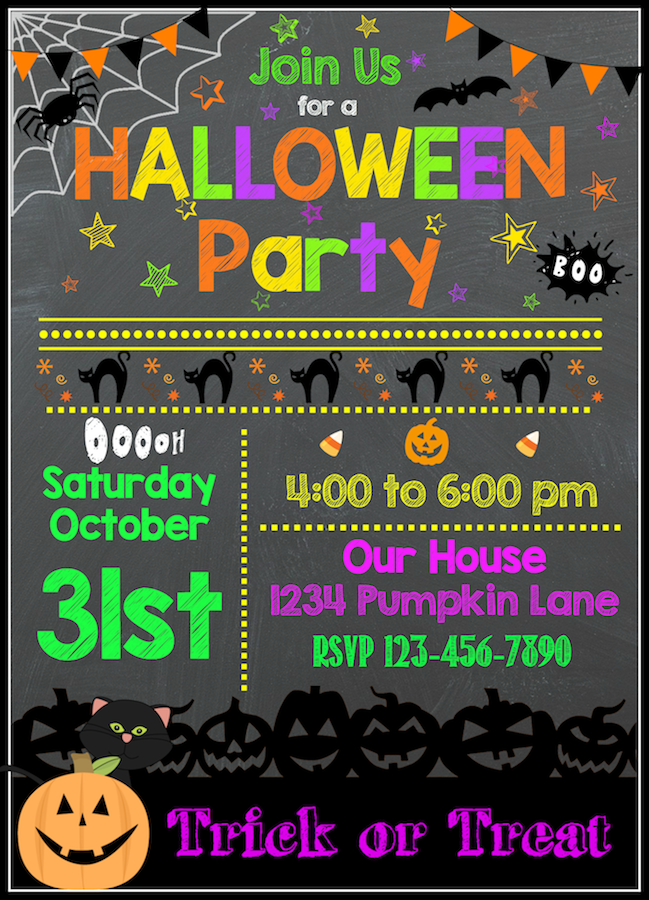 halloween birthday invitation templates