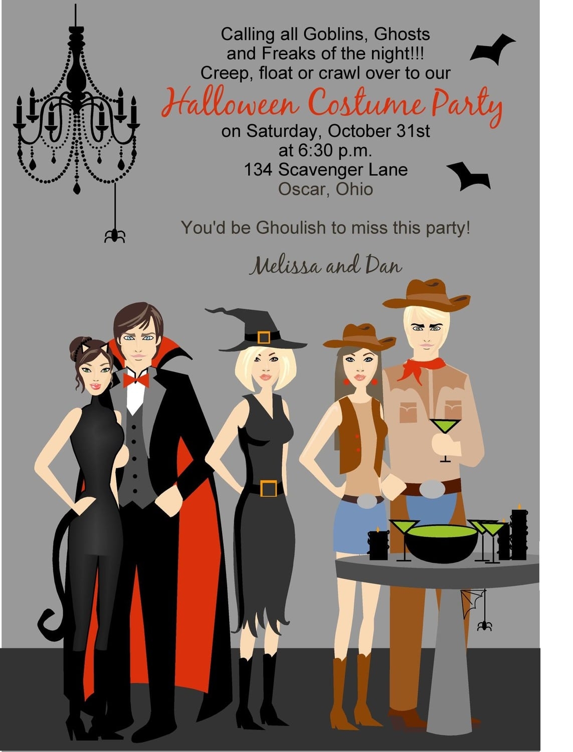 halloween costume party invitation template