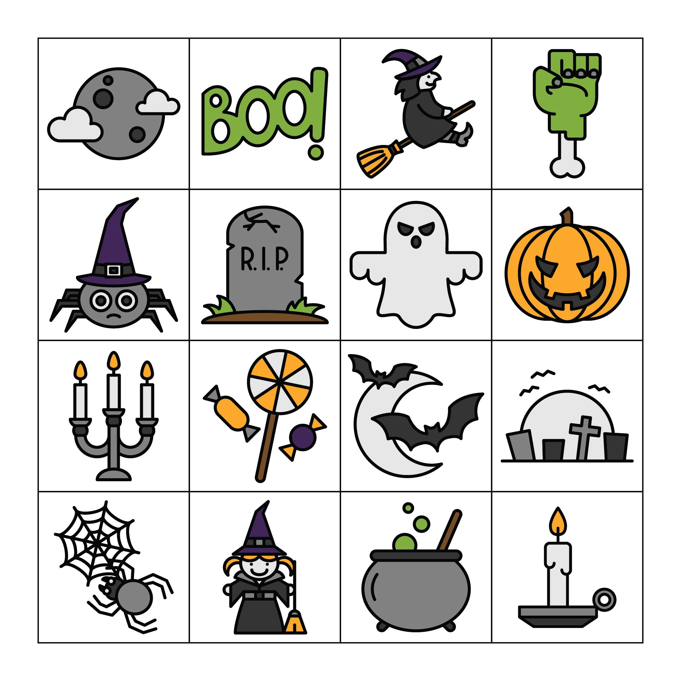 halloween memory game printable cards