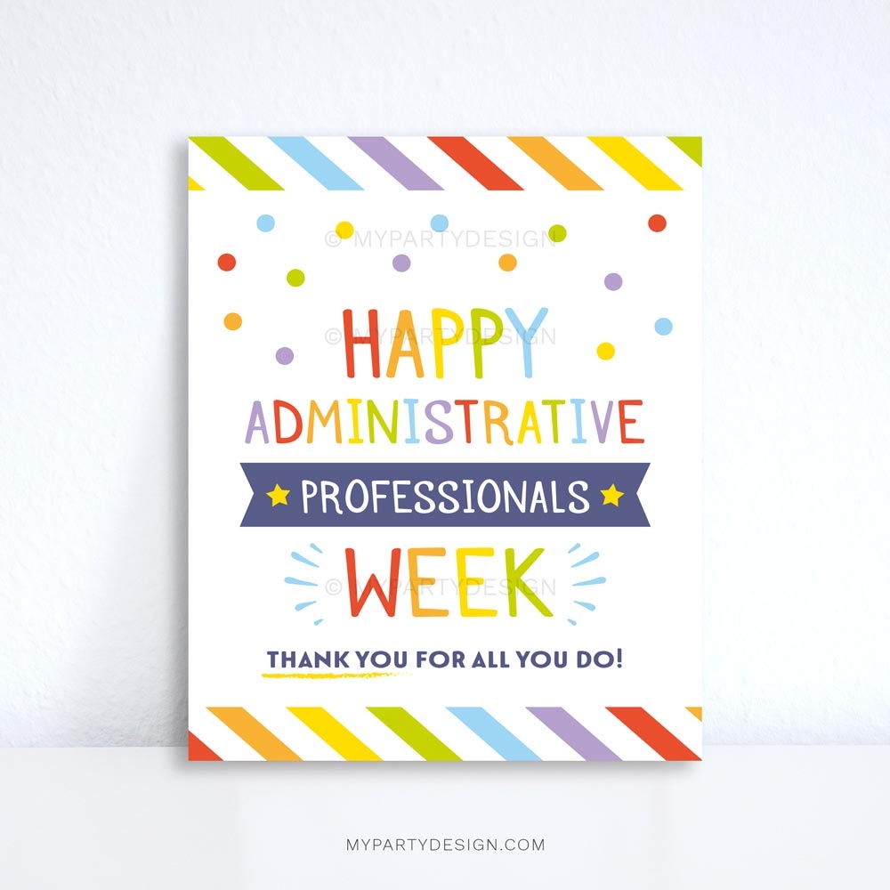 Happy Administrative Professionals Day Tag Printable PDF My Party Design