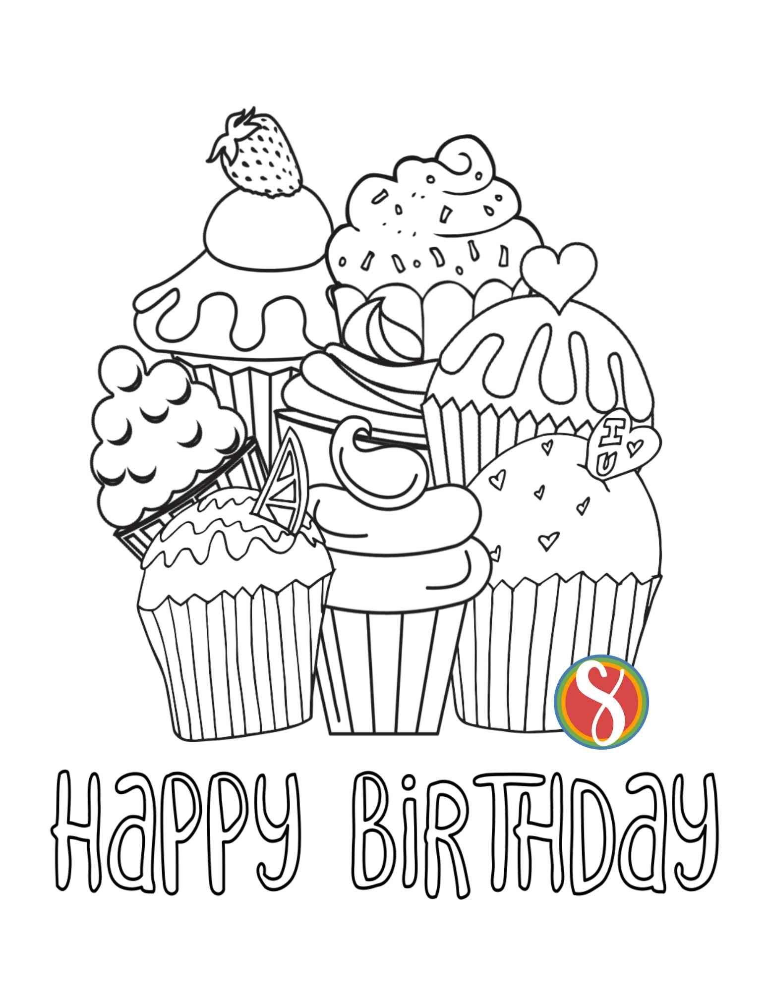 Printable Happy Birthday Coloring Pages