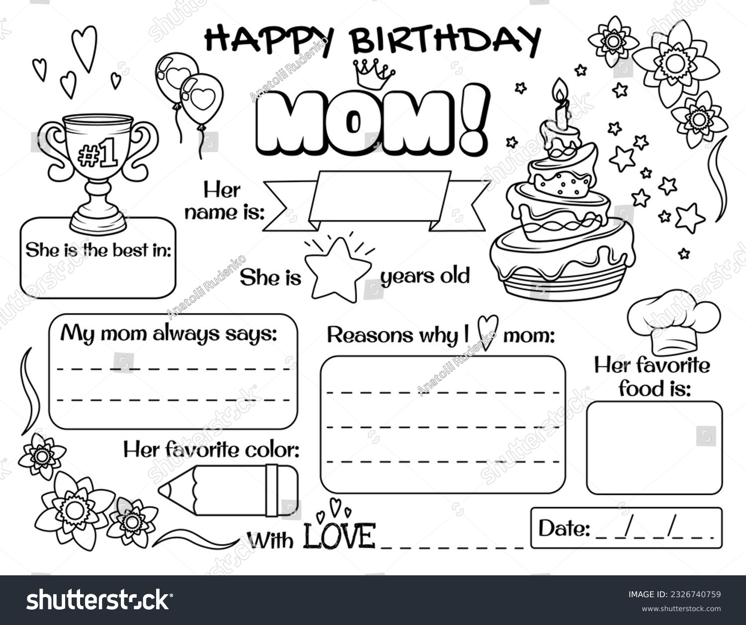 Happy Birthday Mom Printable Cards