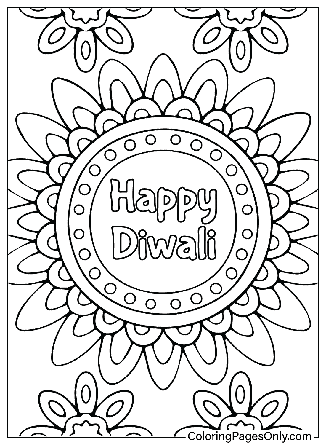 Happy Diwali Coloring Page Printable Free Printable Coloring Pages