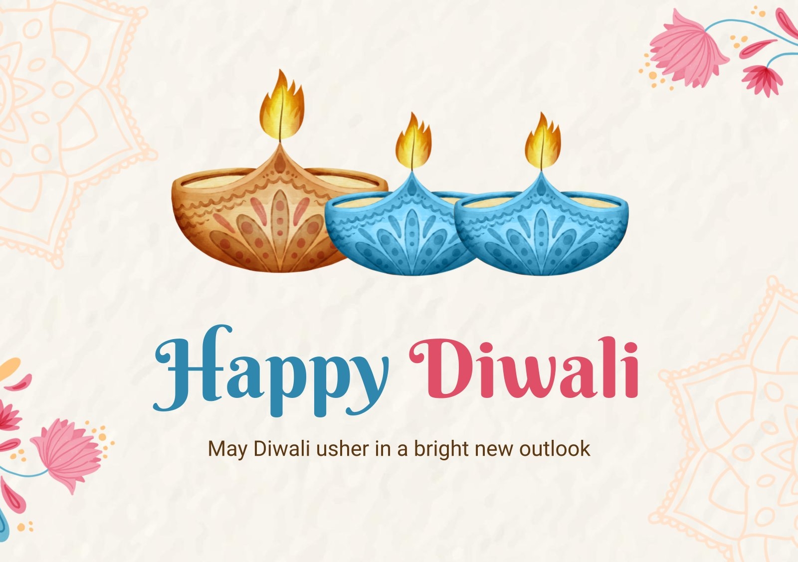 Happy Diwali Printable Cards Google Slides And PowerPoint
