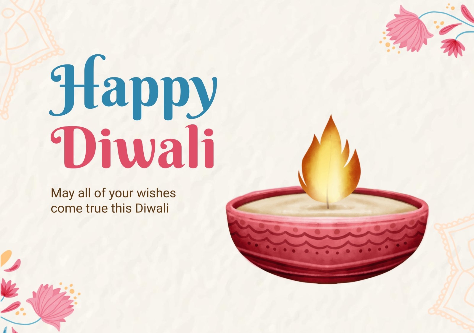 Happy Diwali Printable Cards Google Slides And PowerPoint