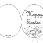 Happy Easter Card Printable Coloring Page