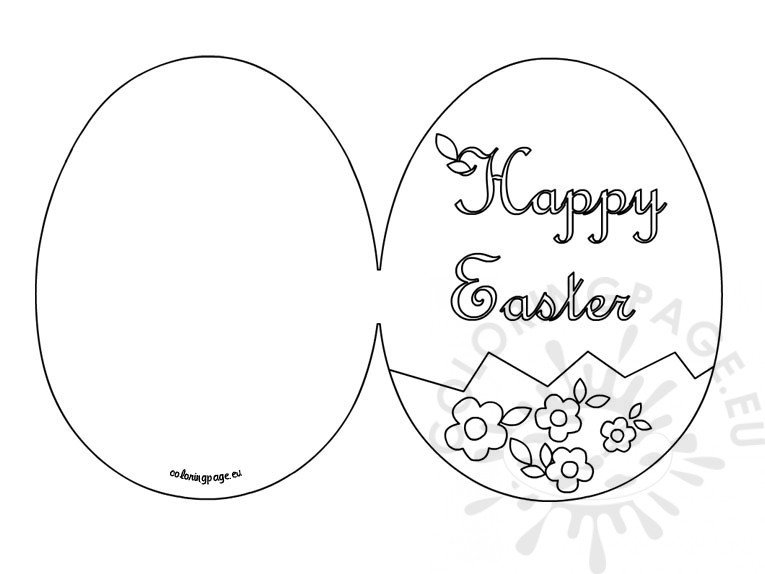 Happy Easter Card Printable Coloring Page