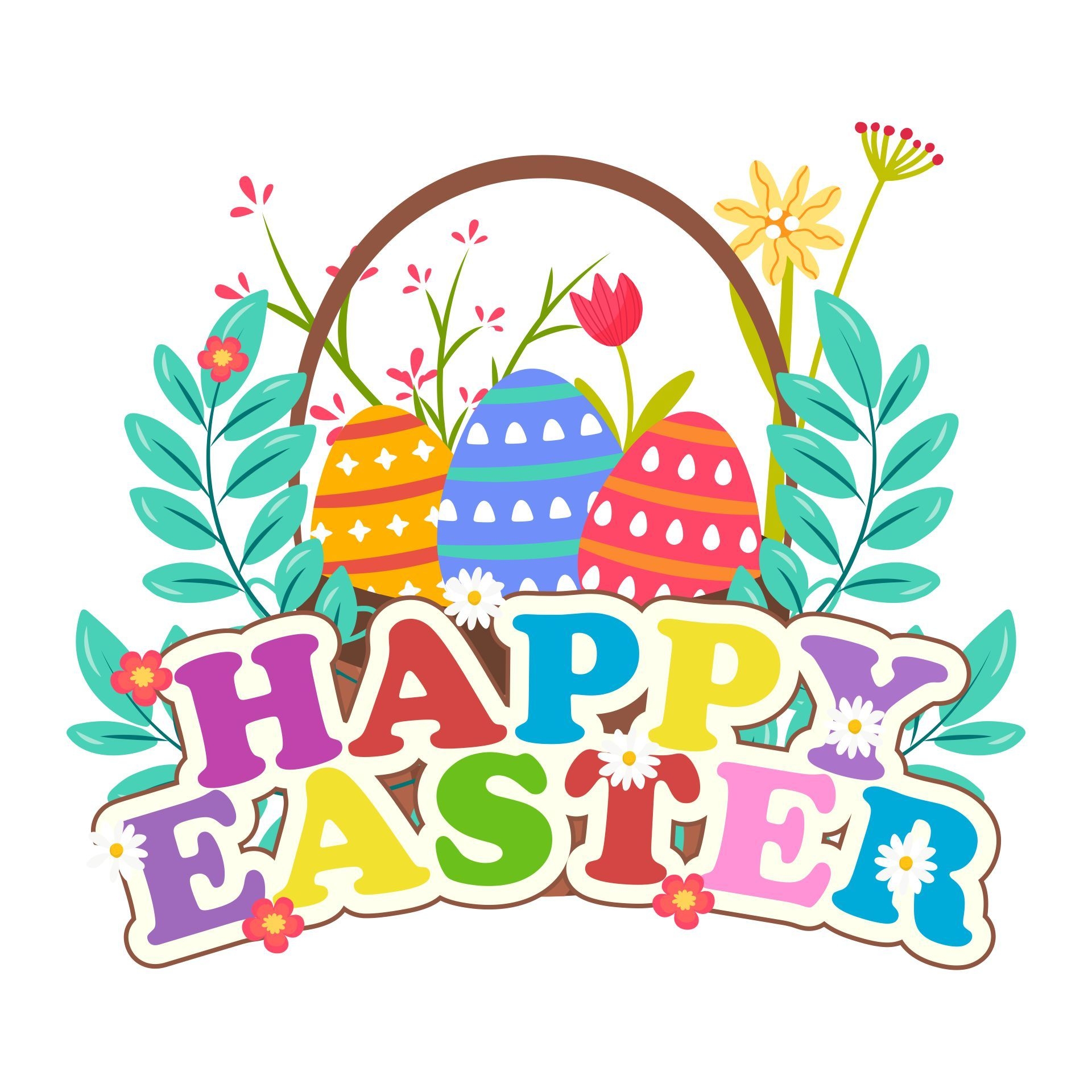 Happy Easter Clip Art 7 Free PDF Printables Printablee Happy 