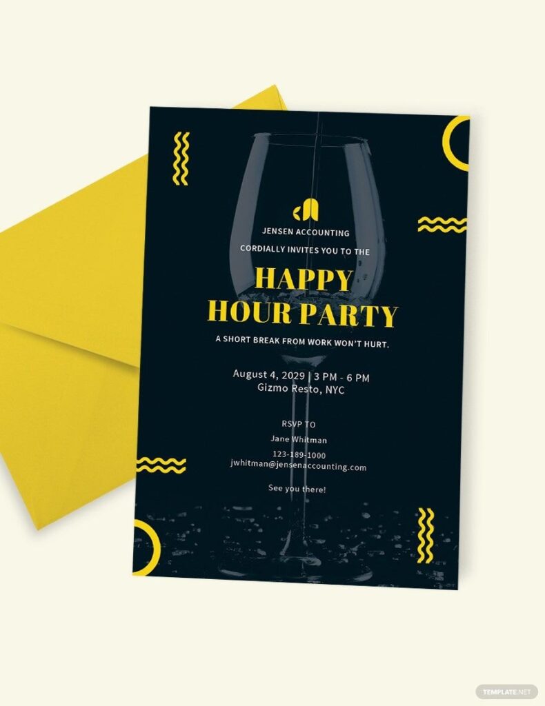 Happy Hour Invitation Template In Publisher Word Pages PSD