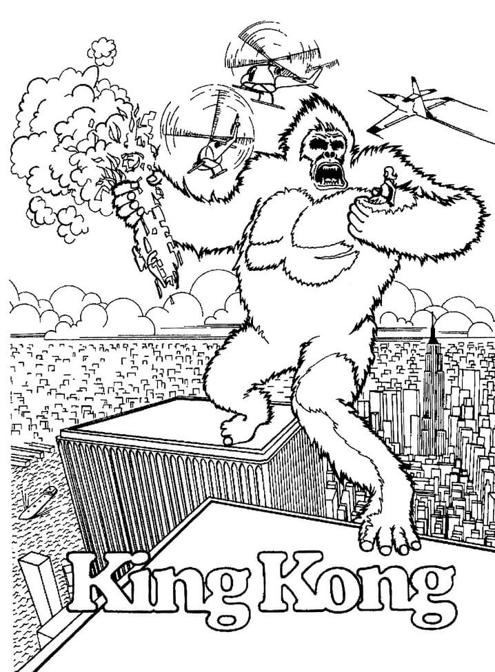 printable coloring pages king kong