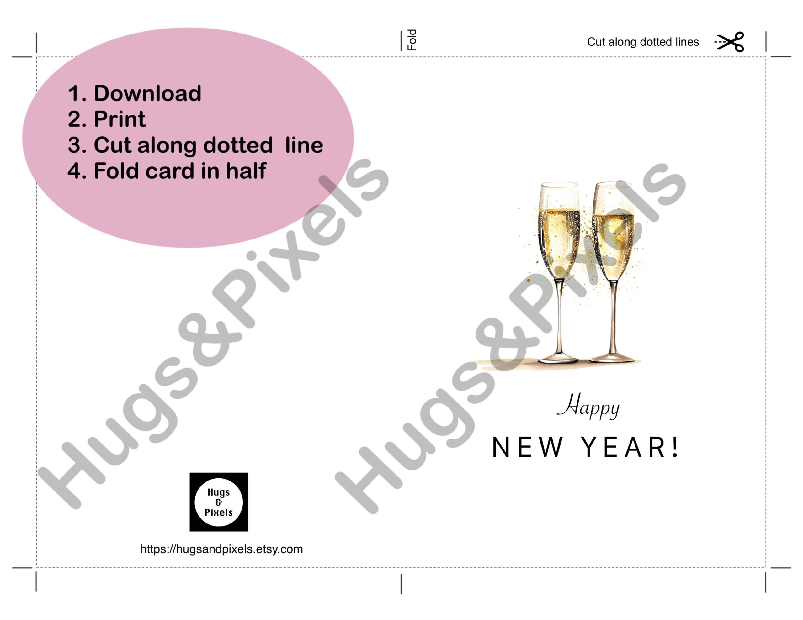 merry christmas and happy new year printable card