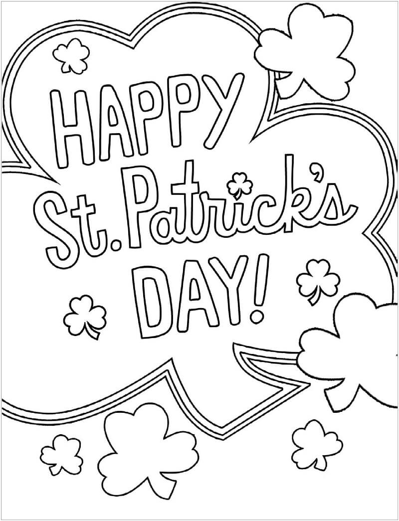 Happy Saint Patrick 39 s Day Coloring Page Free Printable Coloring Pages